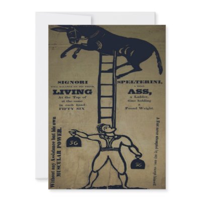 Balancing a Living Donkey ~ Invitations by galleriaofart