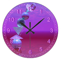 Balancing - Abstract Fuchsia & Violet Equilibrium wall clocks