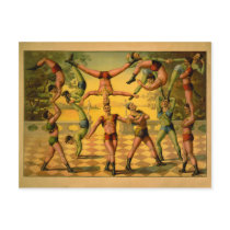 Balancing Acrobats Circus Poster Postcard