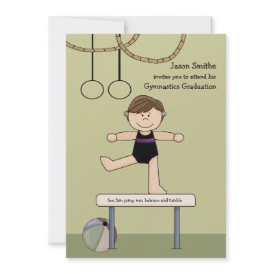 Balancing Act Gymnastics Graduation Invitation by PixiePrints