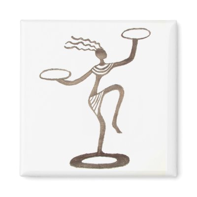 Balancing Act_Womens Black African Art Gift Magnet by Injete