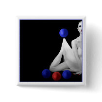 Balancing Ballerina Button Square by jaeda_dewalt_art Balancing Ballerina Button Square