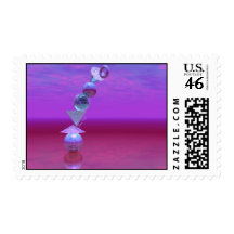Balancing - Fuchsia and Violet Equilibrium Postage Stamps