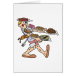 balancing lots of food greeting card