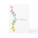Balancing Rainbow Chicks Baby Announcement Card