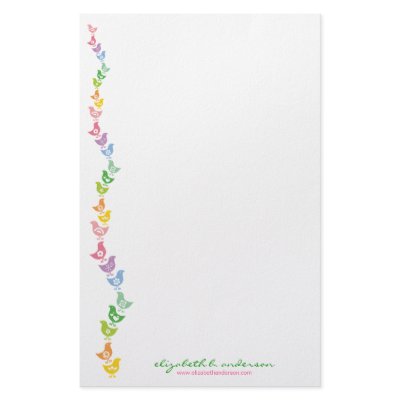 Balancing Retro Rainbow Chick Note Card Stationery by fat_fa_tin