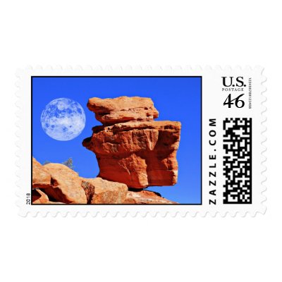 Balancing Rock, Garden of the Gods Stamp by beverlytazangel