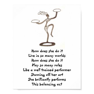 Balancing Womens Mothers Poetry_African Art Poster print
