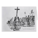 Balboa Setting up the Cross on the Shore Cards