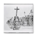 Balboa Setting up the Cross on the Shore Fridge Magnet