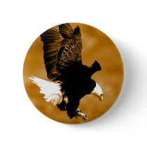 Bald American Eagle Pinback Button