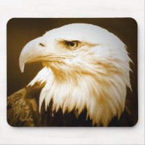 Bald American Eagle Eye Mousepads