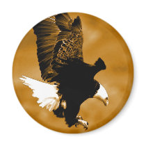 Bald American Eagle Fridge Magnet