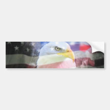 Bald american eagle & U.S.A. flag. Bumper Sticker