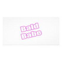 Bald Babe (Pink 2) Personalized Photo Card