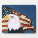 Bald Eagle & American Flag Mouse Pad mousepads