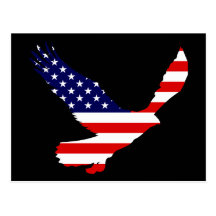 Bald Eagle American Flag Postcards