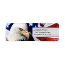Bald Eagle American Flag Return Address Label