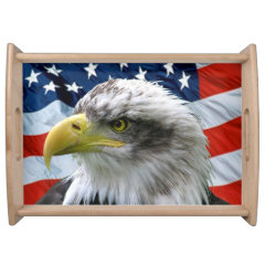 Bald Eagle American Flag Serving Tray
