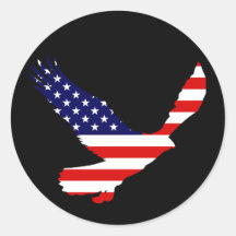 Bald Eagle American Flag Stickers