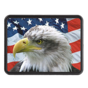 Bald Eagle American Flag Trailer Hitch Cover