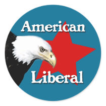 Bald Eagle American Liberal Sticker