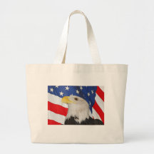 BALD EAGLE AND AMERICAN FLAG: BAG