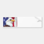 Bald Eagle and American Flag Bumper Sticker