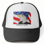 BALD EAGLE AND AMERICAN FLAG: CAP HATS
