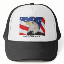 BALD EAGLE AND AMERICAN FLAG: CAP HATS
