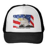 BALD EAGLE AND AMERICAN FLAG: CAP HATS