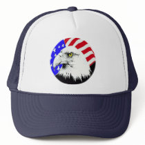 Bald Eagle and American Flag Mesh Hat