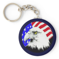 Bald Eagle and American Flag Keychains