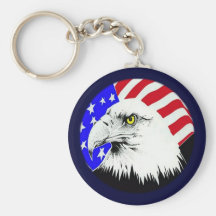 Bald Eagle and American Flag Keychains