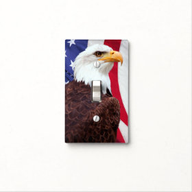 Bald Eagle and American Flag Light Switch Covers