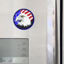 Bald Eagle and American Flag Magnet