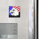 Bald Eagle and American Flag Magnets