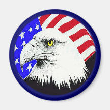 Bald Eagle and American Flag Magnet