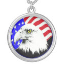Bald Eagle and American Flag Necklace necklace