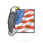 Bald Eagle and American Flag Stickers
