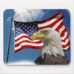 bald eagle and flag mousepad