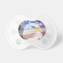 bald eagle and U.S.A. flag Baby Pacifier