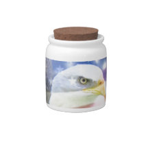 bald eagle and U.S.A. flag Candy Jars