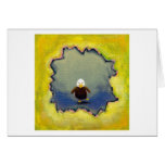 Bald eagle art wobbly baby learning empowerment greeting card