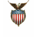 Bald eagle atop of stars & stripes shield, shirt by design_girl Bald eagle atop of stars & stripes shield, shirt