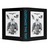 Bald Eagle Collage Pencil drawing sketch Vinyl Binders