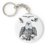 Bald Eagle Collage Pencil drawing sketch Keychains