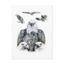 Bald Eagle Collage Pencil drawing sketch Postcards