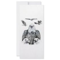 Bald Eagle Collage Pencil drawing sketch Custom Rack Cards