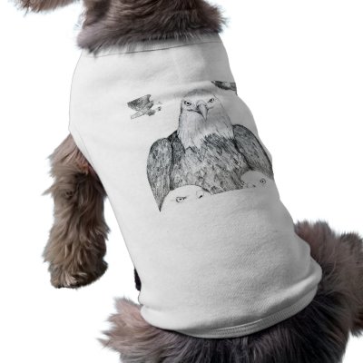 Bald Eagle Drawing Doggie Tshirt by SusansZooCrew